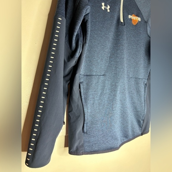 Under Armour Mens 1/4‎ Zip Pullover Shirt Coldgear Reactor L/S Navy  Size S - Picture 3 of 9
